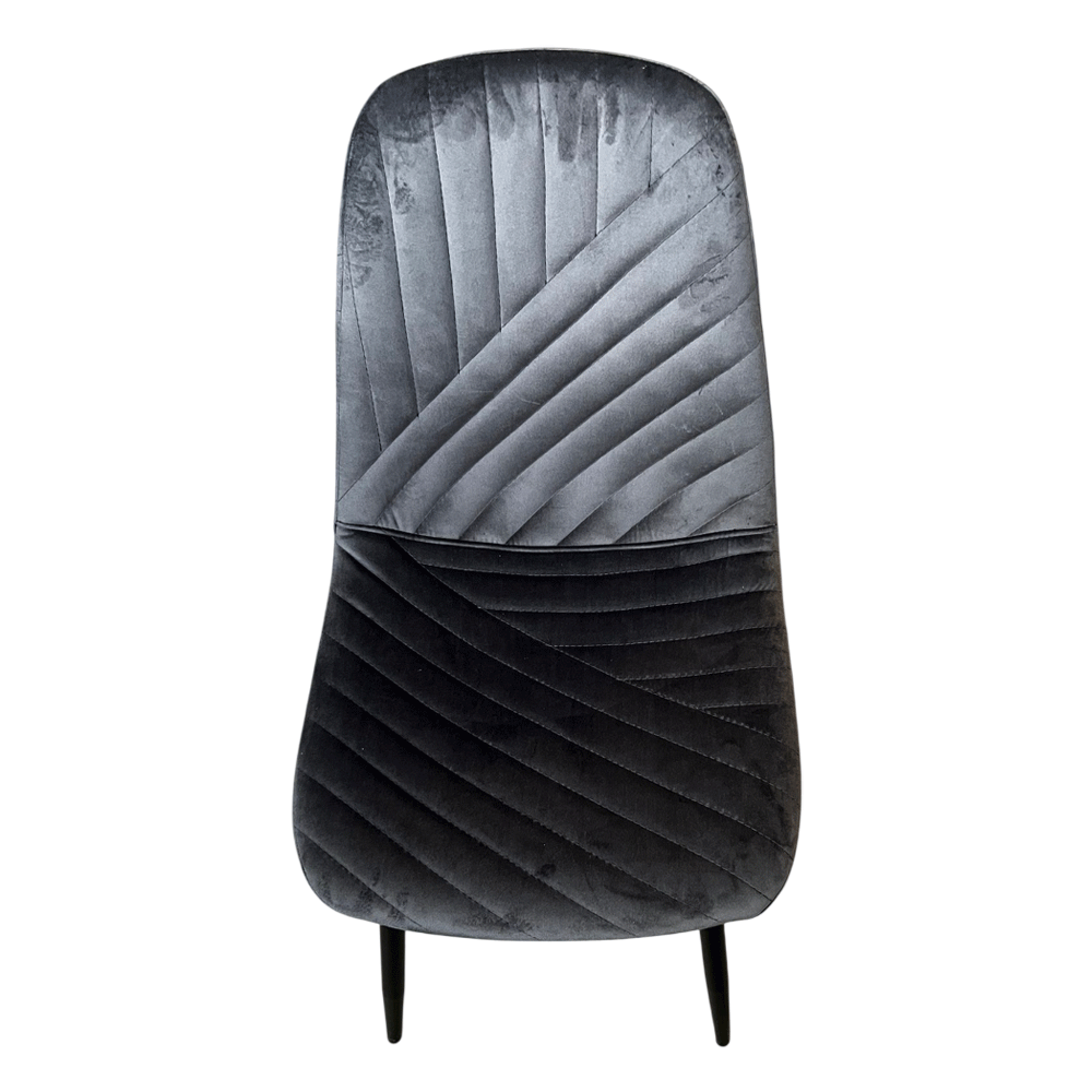 Scaun de living si bucatarie Doina FDC2-1, tapiterie catifea, cadru metalic, 90 kg, 84x44x39 cm, gri [6]