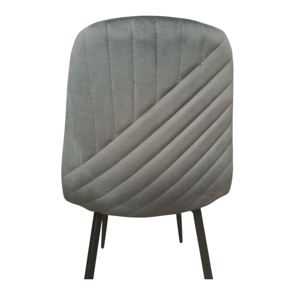 Scaun de living si bucatarie Doina FDC2-1, tapiterie catifea, cadru metalic, 90 kg, 84x44x39 cm, gri [7]