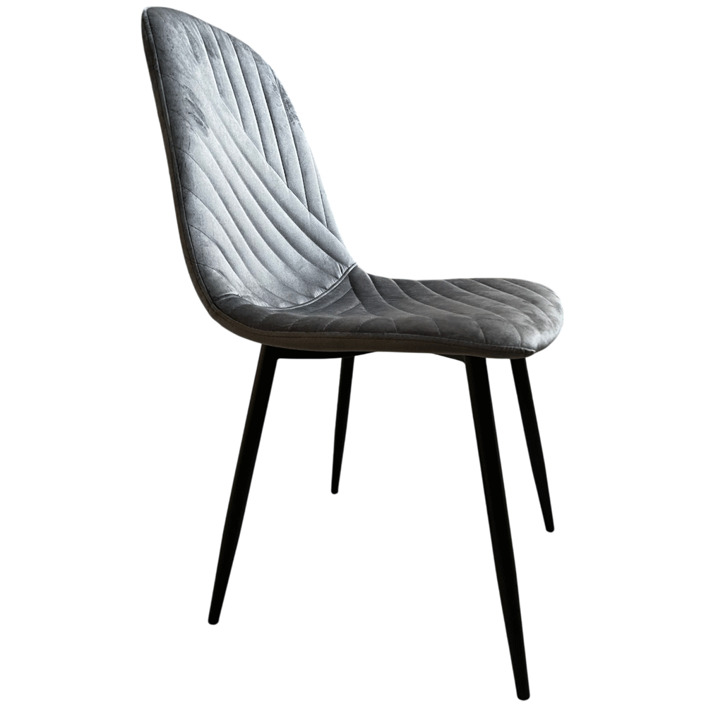 Scaun de living si bucatarie Doina FDC2-1, tapiterie catifea, cadru metalic, 90 kg, 84x44x39 cm, gri [5]