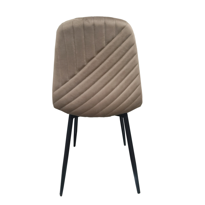 Scaun de living si bucatarie Doina FDC2-1, tapiterie catifea, cadru metalic, 90 kg, 84x44x39 cm, bej [9]