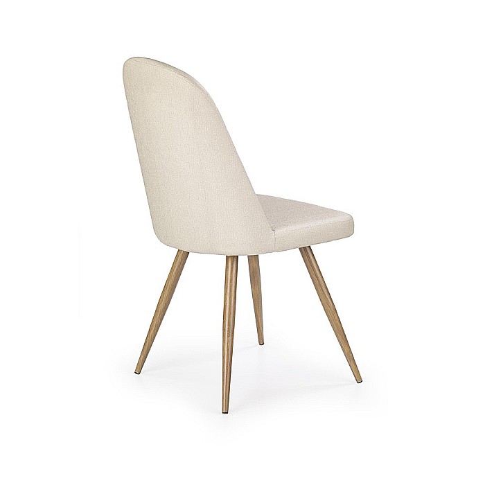 Scaun de living si bucatarie, HM K214, Ergonomic, Cadru Metalic, Piele ecologica, 100 kg, 90x45x53 cm, Fag [3]
