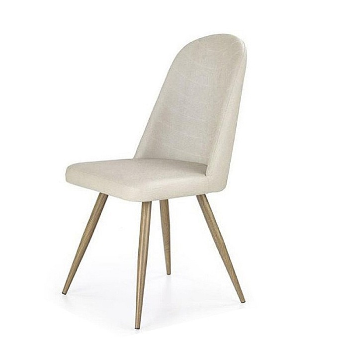 Scaun de living si bucatarie, HM K214, Ergonomic, Cadru Metalic, Piele ecologica, 100 kg, 90x45x53 cm, Fag [2]
