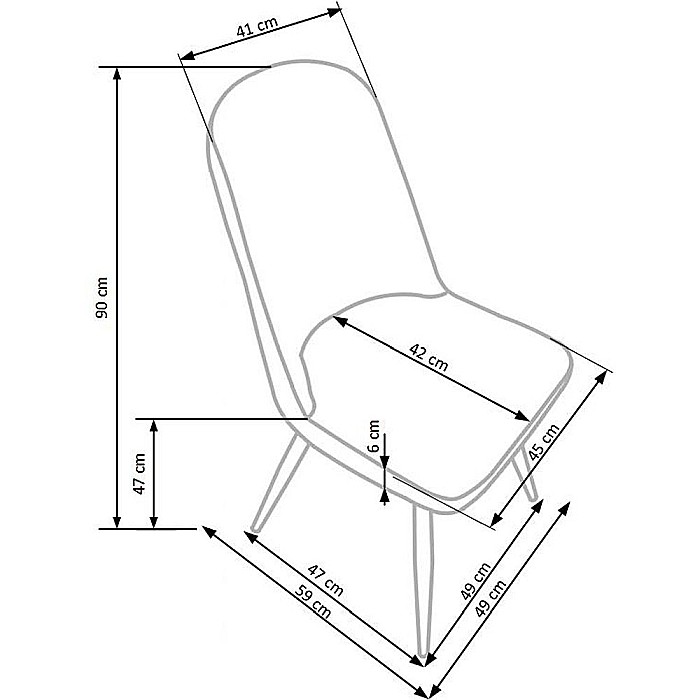 Scaun de living si bucatarie, HM K214, Ergonomic, Cadru Metalic, Piele ecologica, 100 kg, 90x45x53 cm, Fag [5]