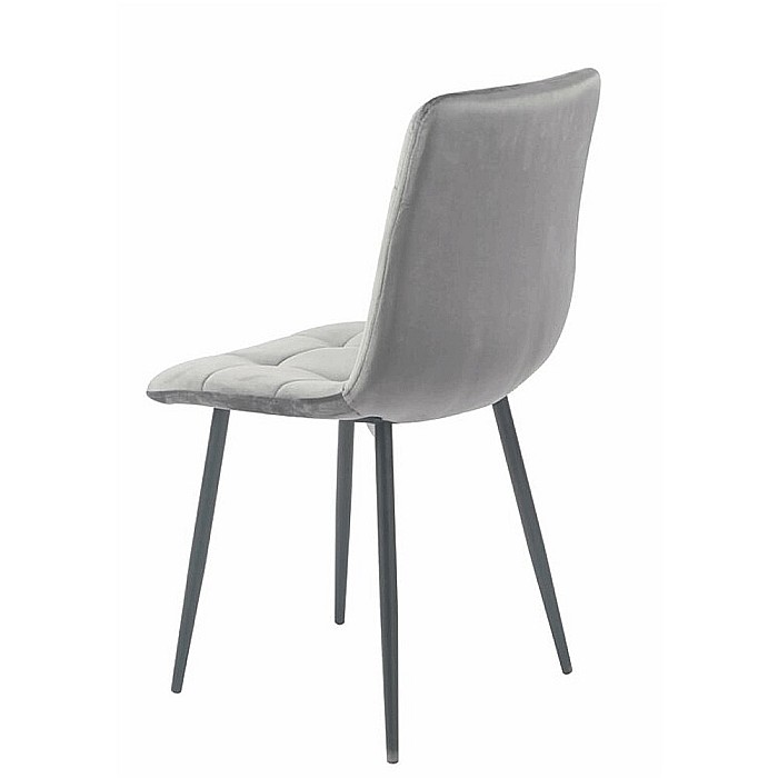 Scaun de living si bucatarie KL Mady, metalic, tapitat cu stofa,100 kg, 44x39x89 cm, gri [5]