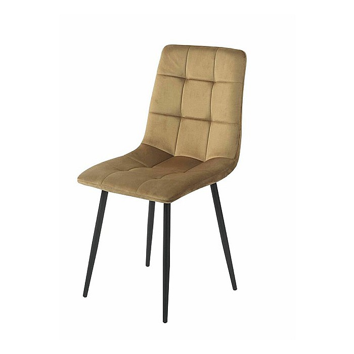 Scaun de living si bucatarie KL Mady, metalic, tapitat cu stofa,100 kg, 44x39x89 cm, bej [1]