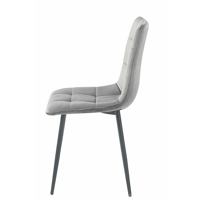 Scaun de living si bucatarie KL Mady, metalic, tapitat cu stofa,100 kg, 44x39x89 cm, gri [4]