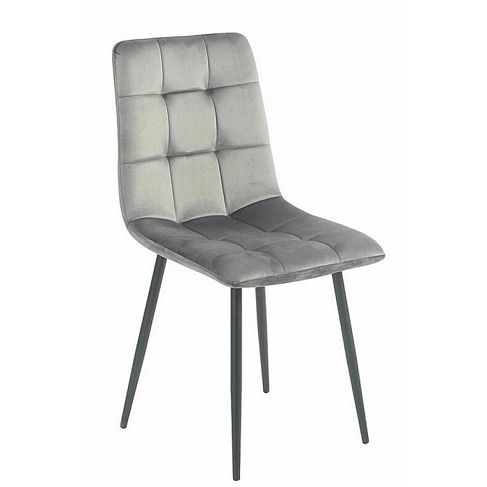 Scaun de living si bucatarie KL Mady, metalic, tapitat cu stofa,100 kg, 44x39x89 cm, gri [1]