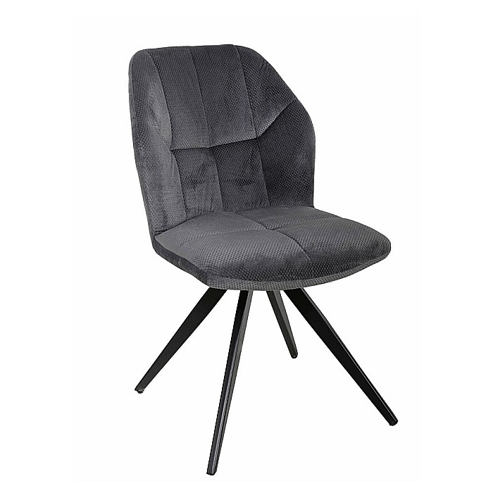 Scaun de living si bucatarie KL Mirco, metalic, tapitat cu stofa,100 kg, 47.5x63x89.5 cm, gri inchis [6]