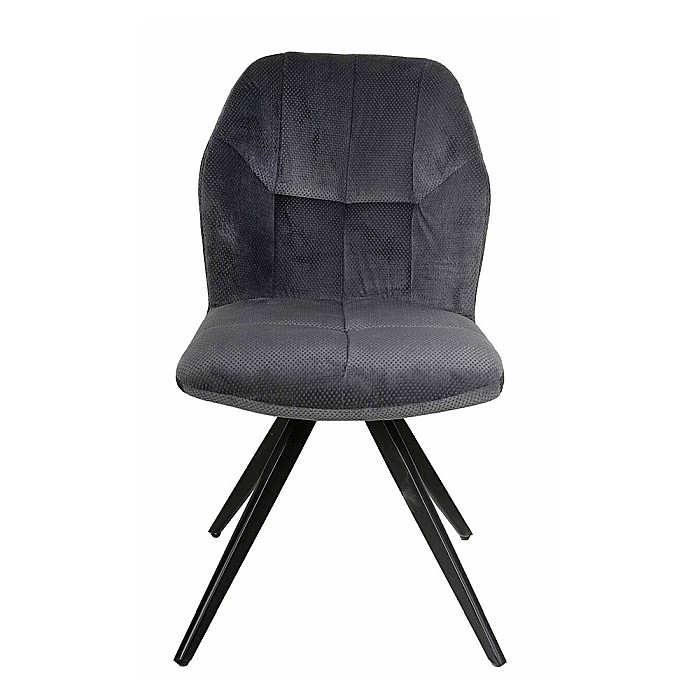 Scaun de living si bucatarie KL Mirco, metalic, tapitat cu stofa,100 kg, 47.5x63x89.5 cm, gri inchis [5]