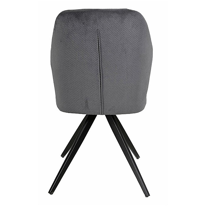 Scaun de living si bucatarie KL Mirco, metalic, tapitat cu stofa,100 kg, 47.5x63x89.5 cm, gri inchis [2]