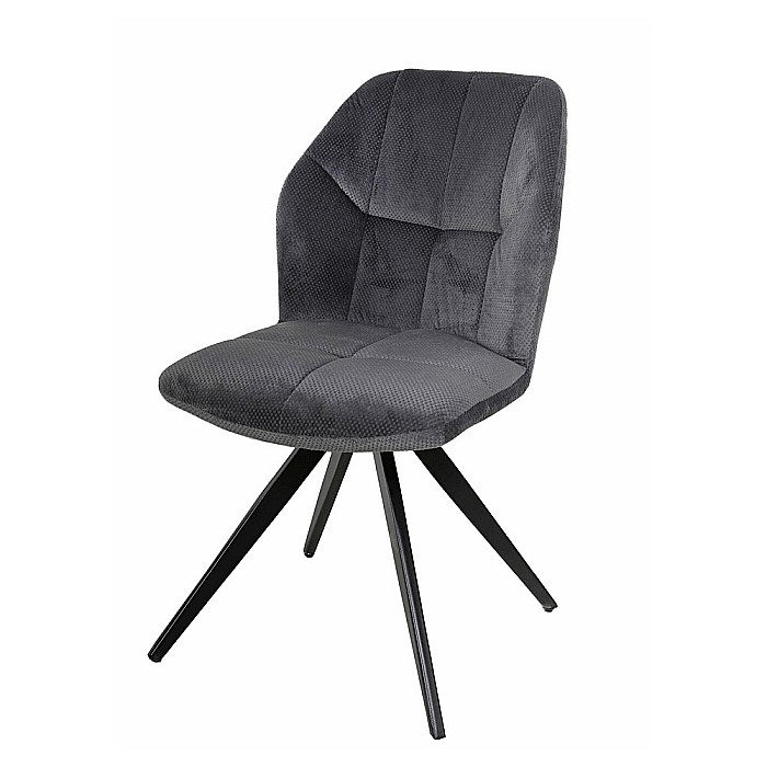 Scaun de living si bucatarie KL Mirco, metalic, tapitat cu stofa,100 kg, 47.5x63x89.5 cm, gri inchis [1]