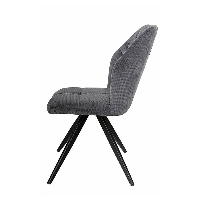 Scaun de living si bucatarie KL Mirco, metalic, tapitat cu stofa,100 kg, 47.5x63x89.5 cm, gri inchis [4]