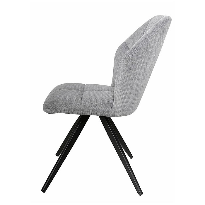 Scaun de living si bucatarie KL Mirco, metalic, tapitat cu stofa,100 kg, 47.5x63x89.5 cm, gri deschis [5]