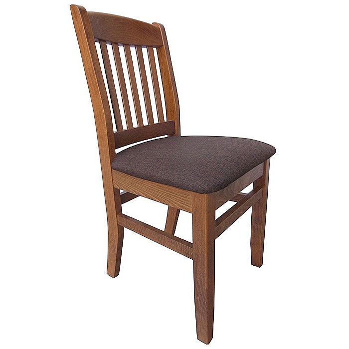 Scaun de living si bucatarie, lemn masiv fag, Bogdan, tapitat cu stofa, 120 kg, 88,5x46x42cm, Nuc [1]