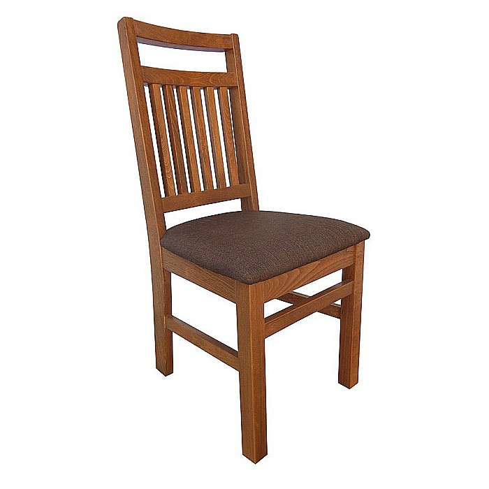 Scaun de living si bucatarie, lemn masiv fag, Paul, sezut tapitat cu stofa, 120 kg, 96x46x43cm, Nuc [1]