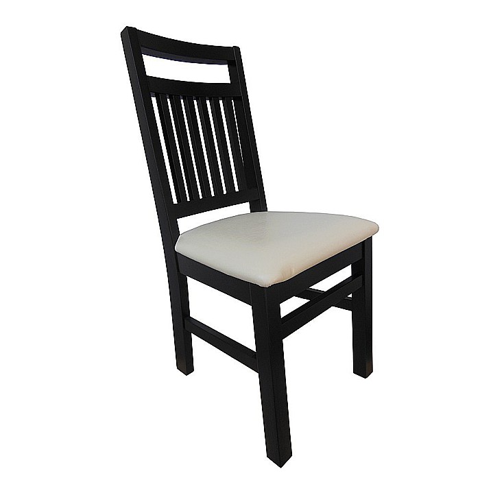Scaun de living si bucatarie, lemn masiv fag, Paul, sezut tapitat cu piele ecologica, 120 kg, 96x46x43cm, Wenge [1]