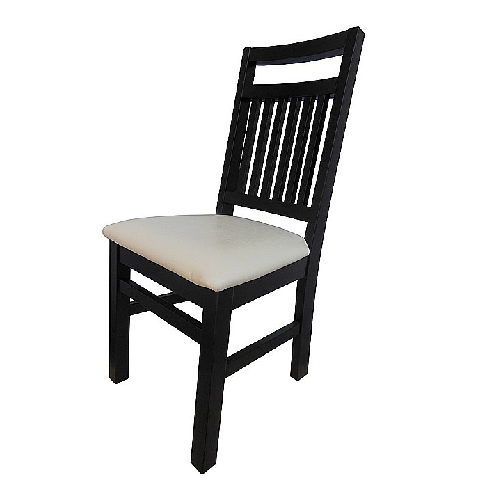 Scaun de living si bucatarie, lemn masiv fag, Paul, sezut tapitat cu piele ecologica, 120 kg, 96x46x43cm, Wenge [3]