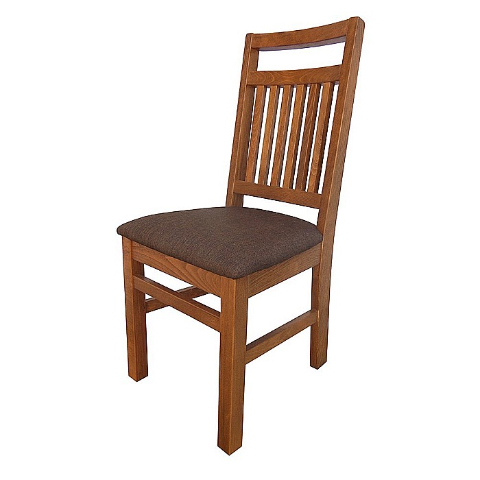 Scaun de living si bucatarie, lemn masiv fag, Paul, sezut tapitat cu stofa, 120 kg, 96x46x43cm, Nuc [3]