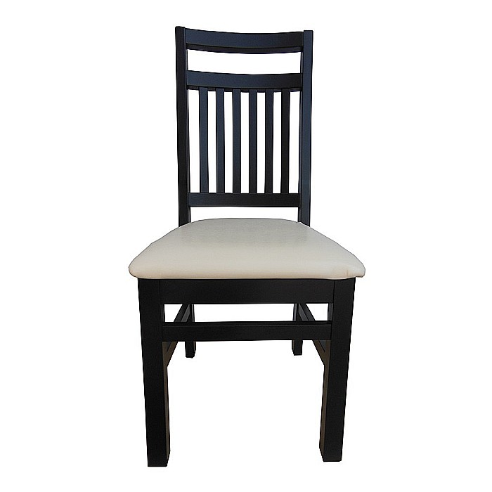 Scaun de living si bucatarie, lemn masiv fag, Paul, sezut tapitat cu piele ecologica, 120 kg, 96x46x43cm, Wenge [2]
