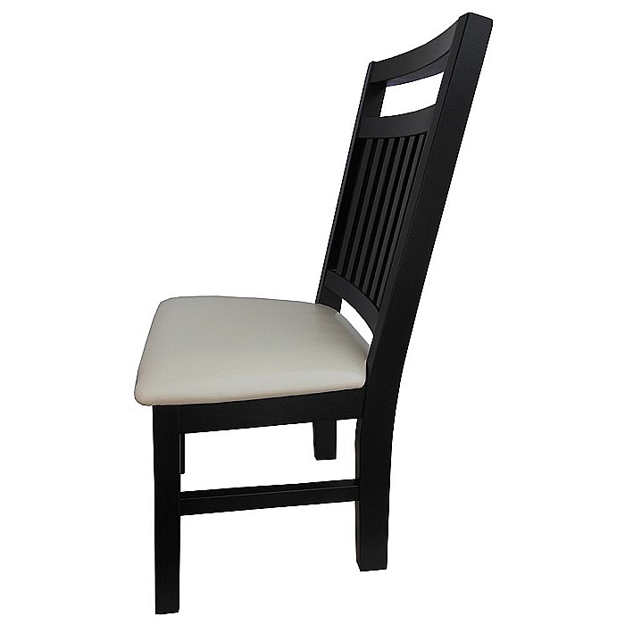 Scaun de living si bucatarie, lemn masiv fag, Paul, sezut tapitat cu piele ecologica, 120 kg, 96x46x43cm, Wenge [4]