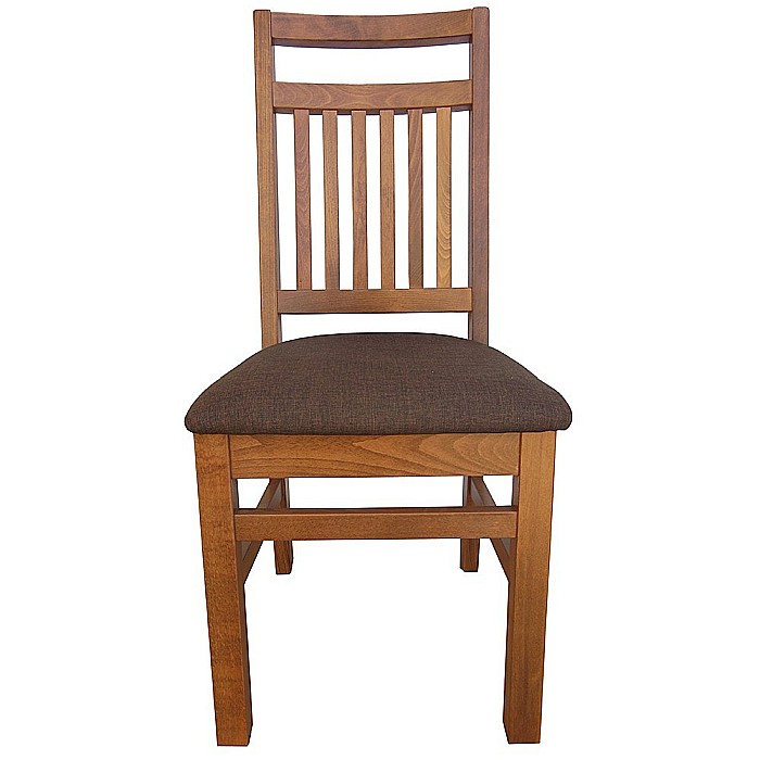 Scaun de living si bucatarie, lemn masiv fag, Paul, sezut tapitat cu stofa, 120 kg, 96x46x43cm, Nuc [2]