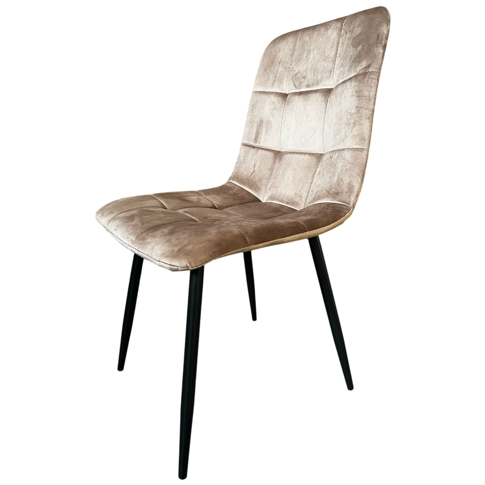 Scaun de living si bucatarie Rizea FDC4, tapiterie catifea, cadru metalic, 90 kg, 85x44x40 cm,  bej [8]