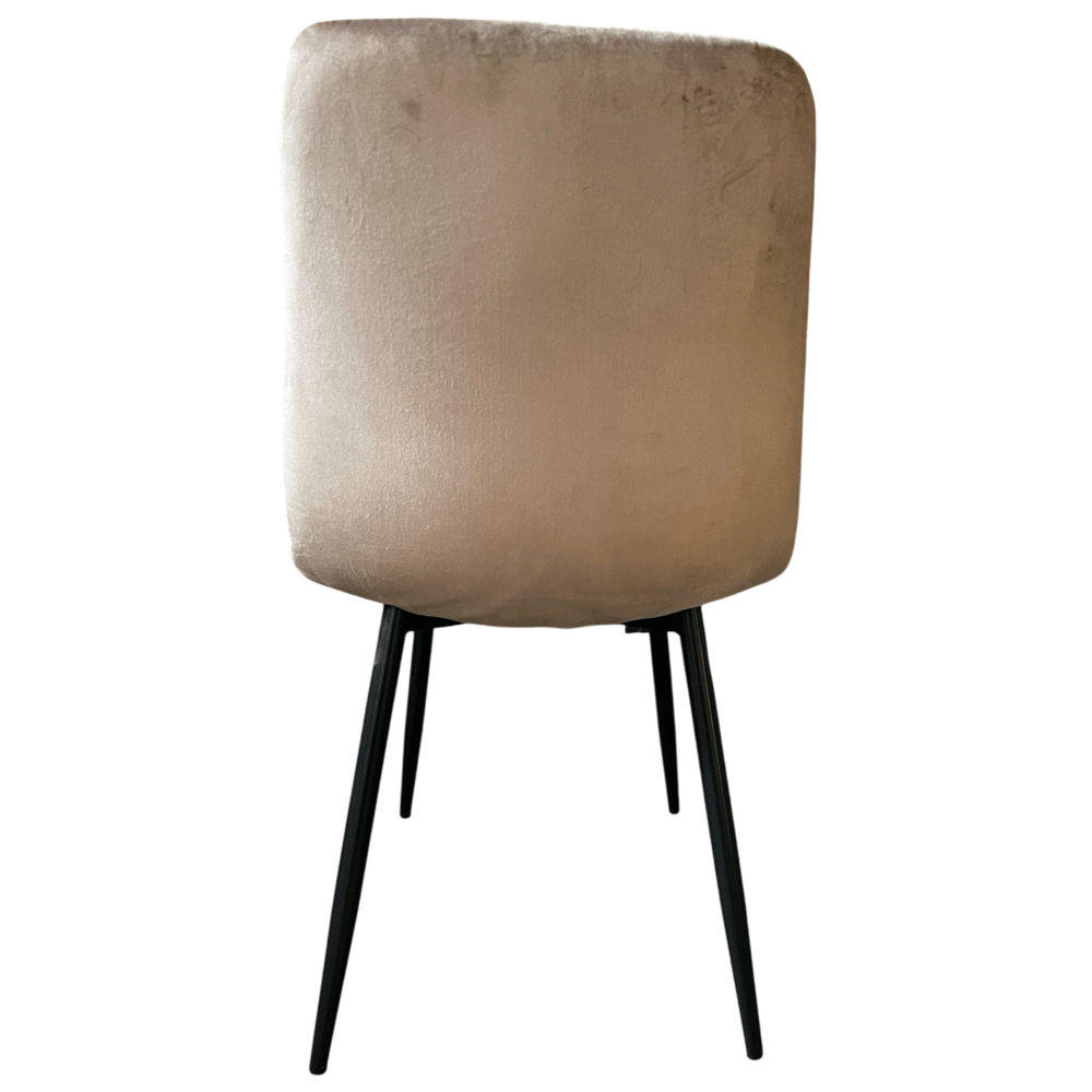 Scaun de living si bucatarie Rizea FDC4, tapiterie catifea, cadru metalic, 90 kg, 85x44x40 cm,  bej [9]