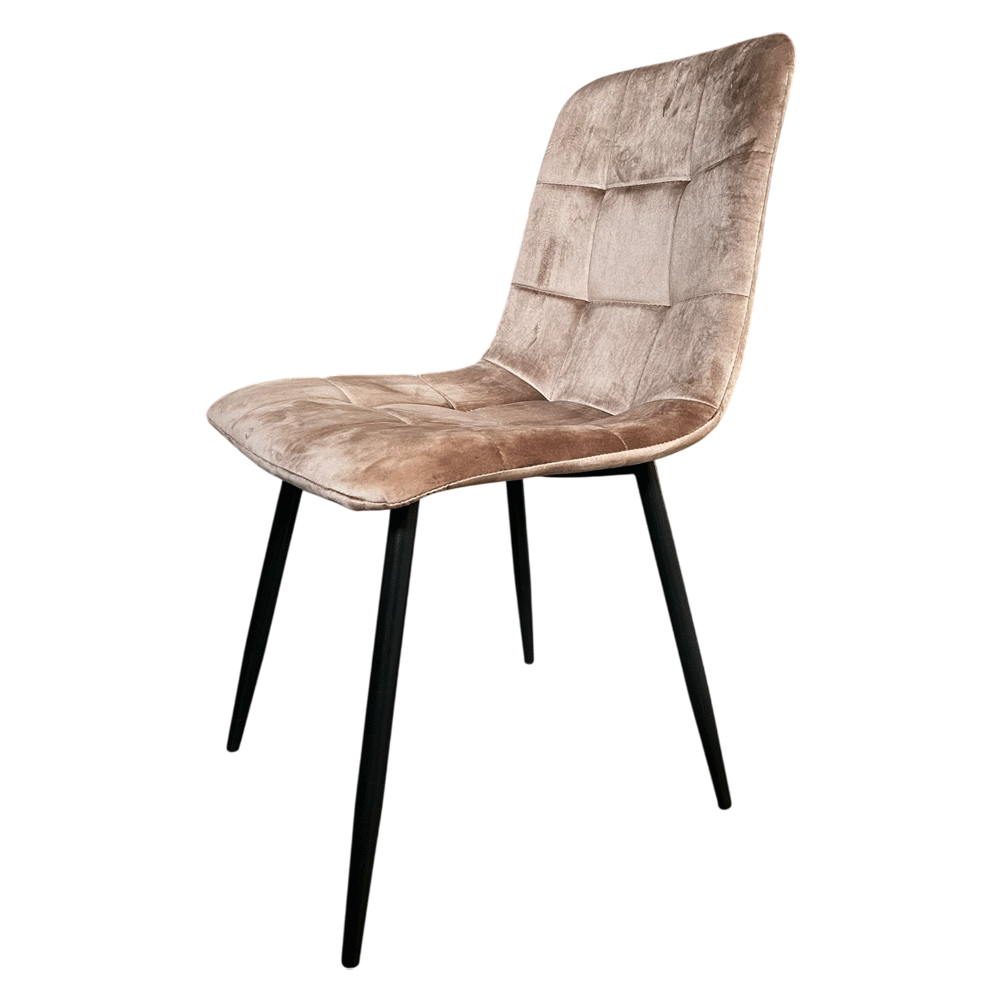 Scaun de living si bucatarie Rizea FDC4, tapiterie catifea, cadru metalic, 90 kg, 85x44x40 cm,  bej [6]