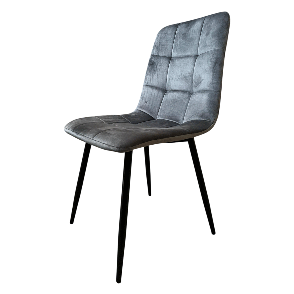 Scaun de living si bucatarie Rizea FDC4, tapiterie catifea, cadru metalic, 90 kg, 85x44x40 cm, gri [6]