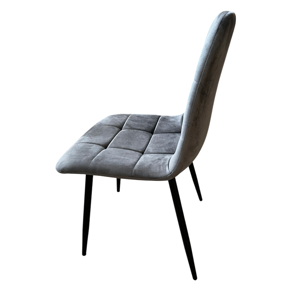 Scaun de living si bucatarie Rizea FDC4, tapiterie catifea, cadru metalic, 90 kg, 85x44x40 cm, gri [4]