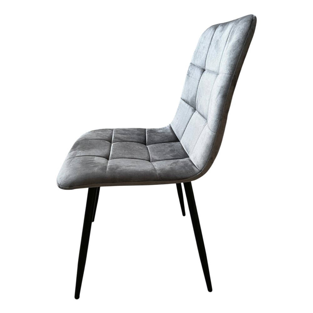 Scaun de living si bucatarie Rizea FDC4, tapiterie catifea, cadru metalic, 90 kg, 85x44x40 cm, gri [7]