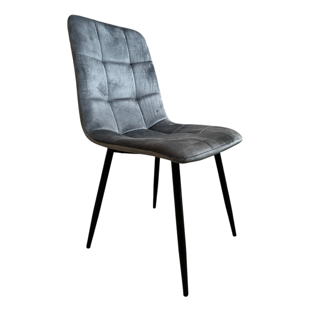 Scaun de living si bucatarie Rizea FDC4, tapiterie catifea, cadru metalic, 90 kg, 85x44x40 cm, gri [3]