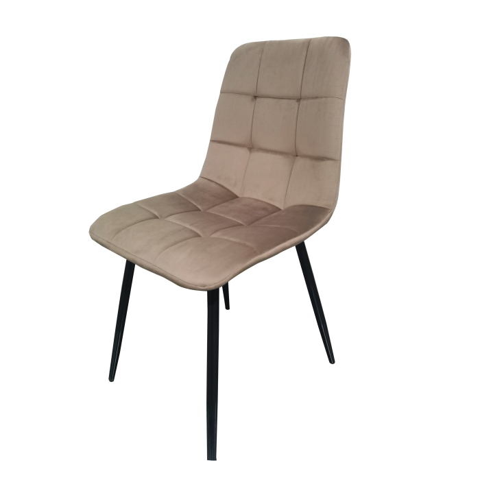 Scaun de living si bucatarie Rizea FDC4, tapiterie catifea, cadru metalic, 90 kg, 85x44x40 cm,  bej [11]