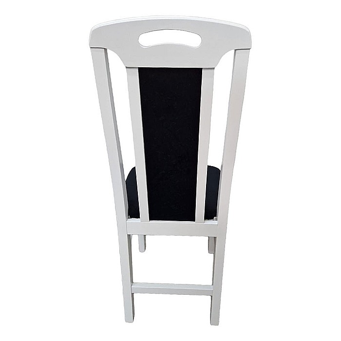Scaun de living si bucatarie, SB Tim, din lemn masiv fag, tapiterie stofa, lacuit, 120 kg, 96x43x40 cm, Alb/Negru [3]