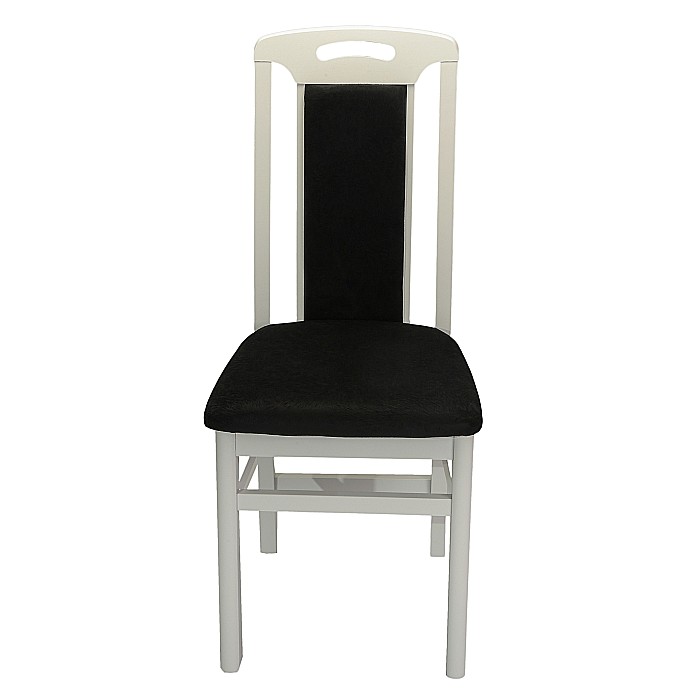 Scaun de living si bucatarie, SB Tim, din lemn masiv fag, tapiterie stofa, lacuit, 120 kg, 96x43x40 cm, Alb/Negru [7]