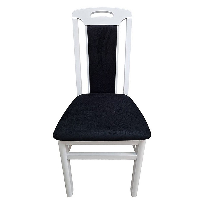 Scaun de living si bucatarie, SB Tim, din lemn masiv fag, tapiterie stofa, lacuit, 120 kg, 96x43x40 cm, Alb/Negru [5]