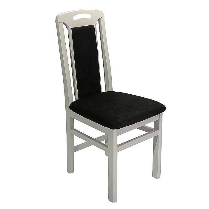 Scaun de living si bucatarie, SB Tim, din lemn masiv fag, tapiterie stofa, lacuit, 120 kg, 96x43x40 cm, Alb/Negru [6]
