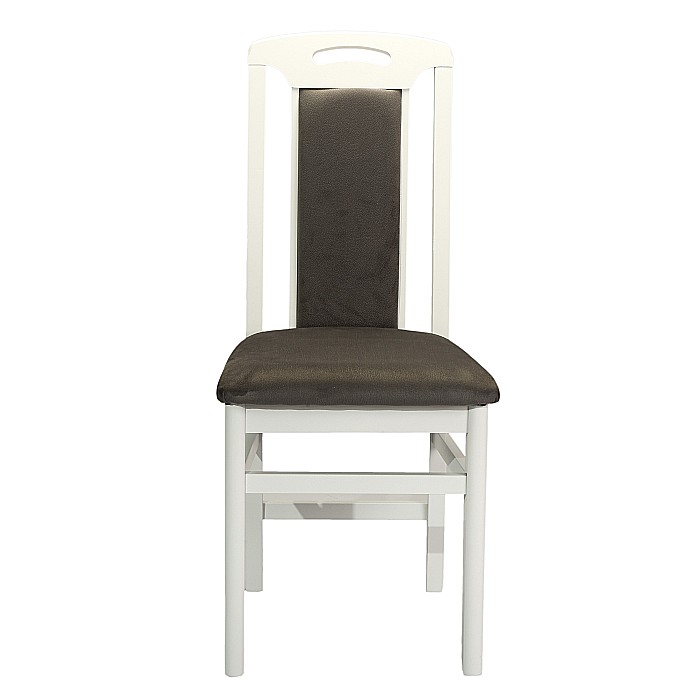 Scaun de living si bucatarie SB Tim, din lemn masiv fag, tapiterie stofa, lacuit, 120 kg, 96x43x40 cm, Alb/Gri [6]