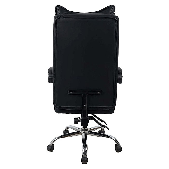 Scaun directorial AB041, piele ecologica, robust, cadru cromat, spatar rabatabil, suport picioare,120 kg, negru [4]