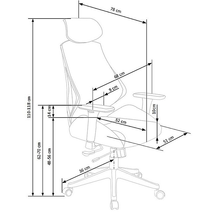 Scaun directorial cu suport lombar HM Hasel, mesh, ergonomic, mecanism multiblock, cotiere reglabile, tetiera integrata, 120 kg, negru/gri [9]