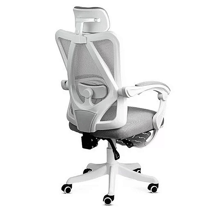 Scaun directorial cu suport lombar OFF 829, mesh, ergonomic, mecanism balans, tetiera integrata,120 kg, gri [2]