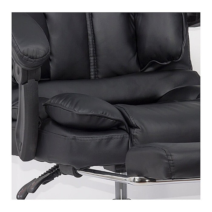 Scaun directorial cu suport picioare OFF 415, spatar inalt, perne duble, mecanism multiblock, baza cromata, 120 kg [2]