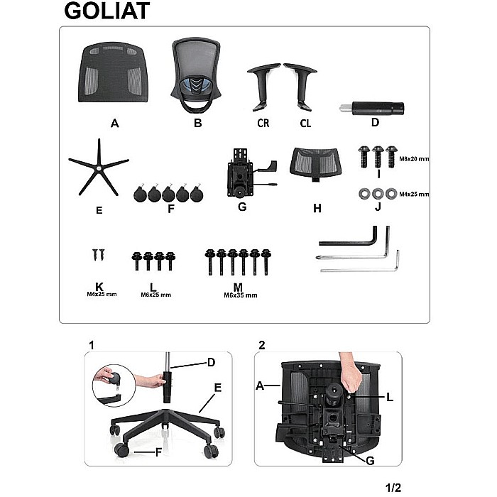 Scaun directorial cu tetiera HM Goliat [9]