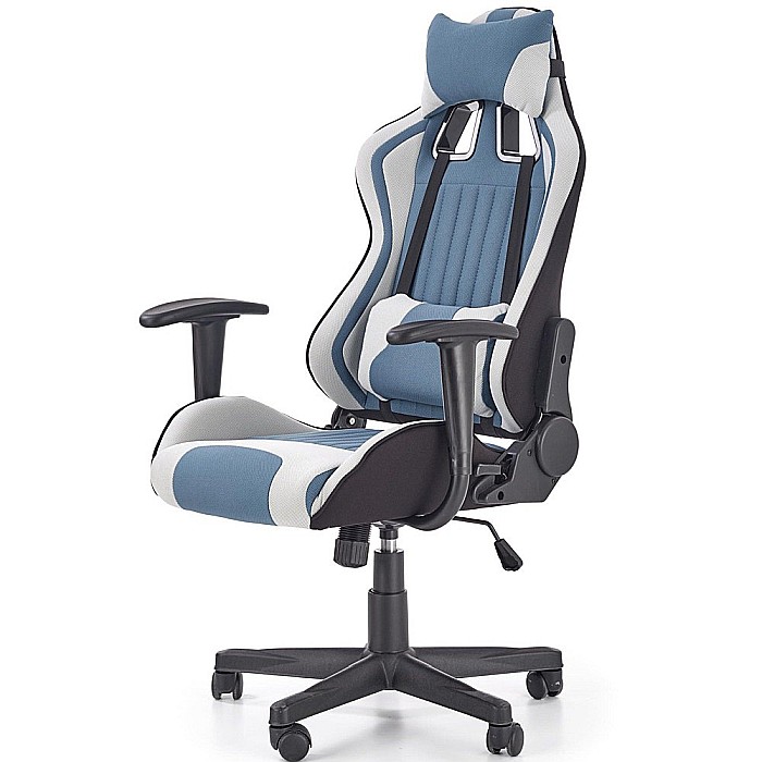 Scaun directorial gaming HM Cayman, mecanism de balans, suport lombar, perne reglabile, cadru polipropilena, 120 kg, gri/turcoaz [2]