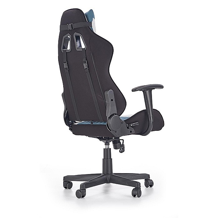 Scaun directorial gaming HM Cayman, mecanism de balans, suport lombar, perne reglabile, cadru polipropilena, 120 kg, gri/turcoaz [5]