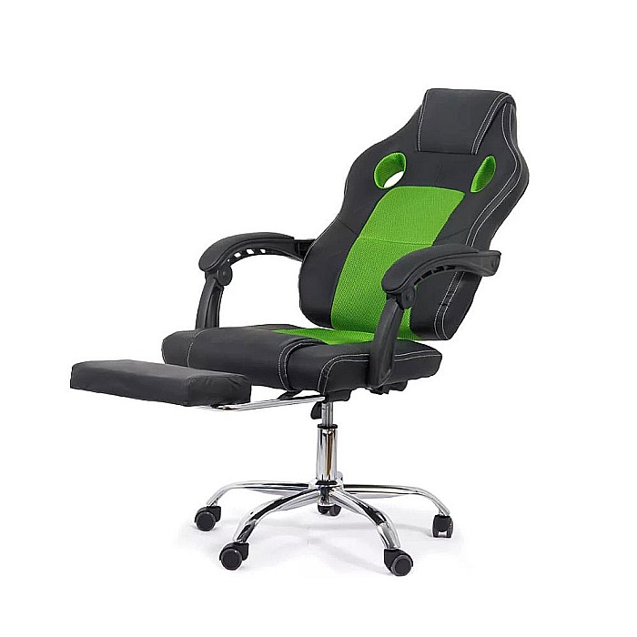 Scaun directorial gaming OFF 3091, piele ecologica/mesh, suport picioare ajustabil, rotativ, 120 kg [2]