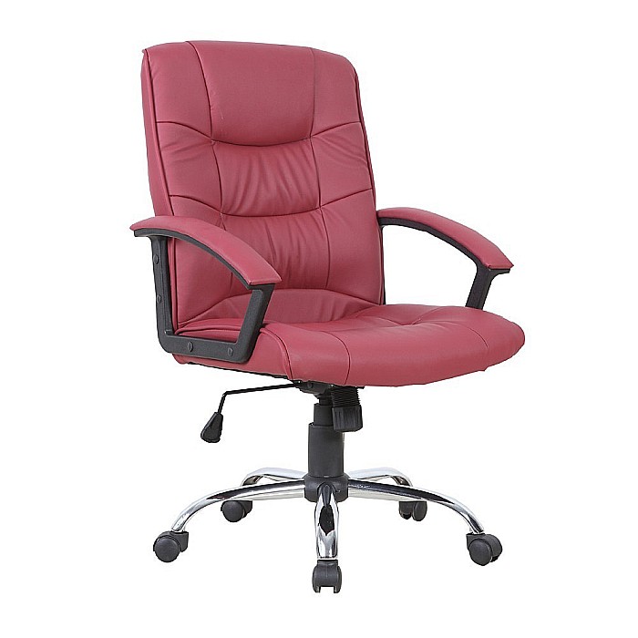 Scaun directorial GN02, ergonomic, cadru cromat, inaltime ajustabila, balans, 100 kg, bordo [1]