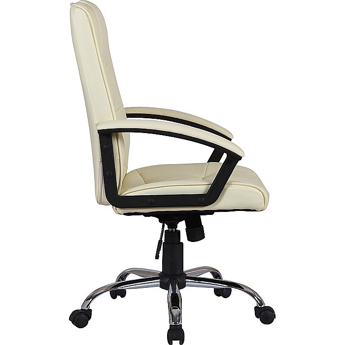Scaun directorial GN02, ergonomic, cadru cromat, inaltime ajustabila, balans, 100 kg, bej [4]