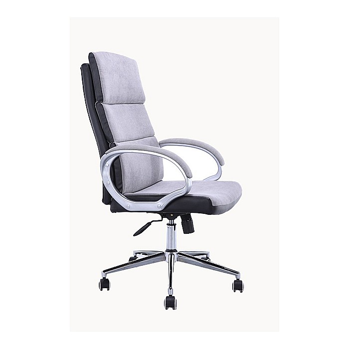 Scaun directorial GN109, textil/piele ecologica, inaltime ajustabila, mecanism balans, 100 kg, gri/negru [3]