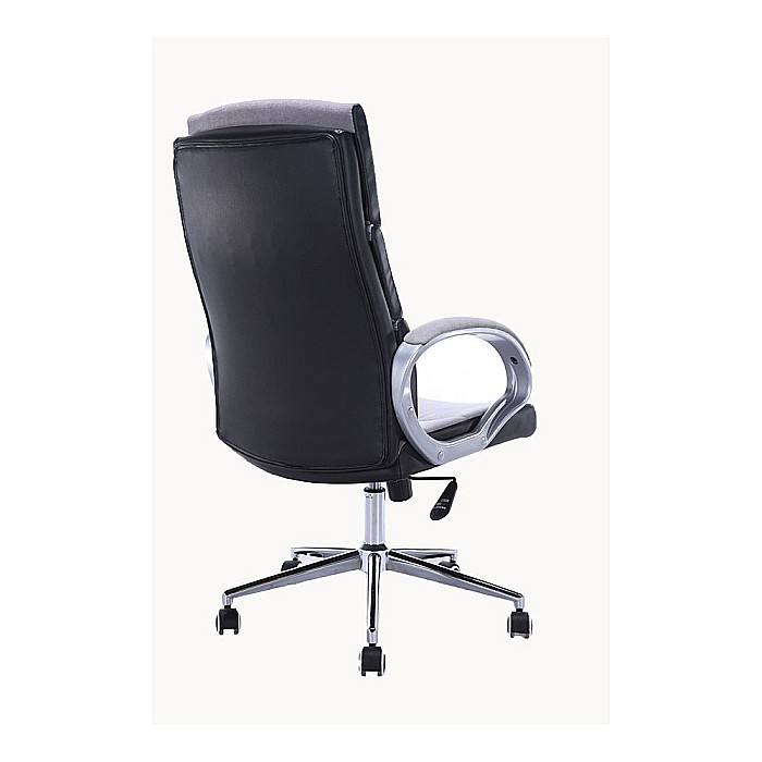 Scaun directorial GN109, textil/piele ecologica, inaltime ajustabila, mecanism balans, 100 kg, gri/negru [4]